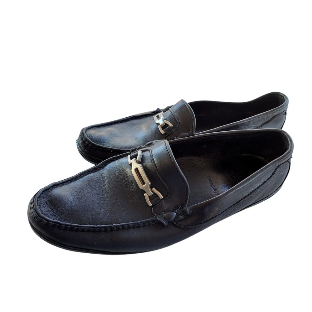 ALLEN EDMONDS Men's Black Buckle Bit Slip On Driving Loafer Size 11 D Amazonas